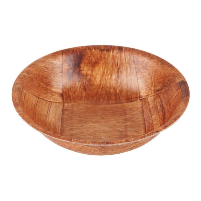 Woven Round Wooden Salad Bowl 12"
