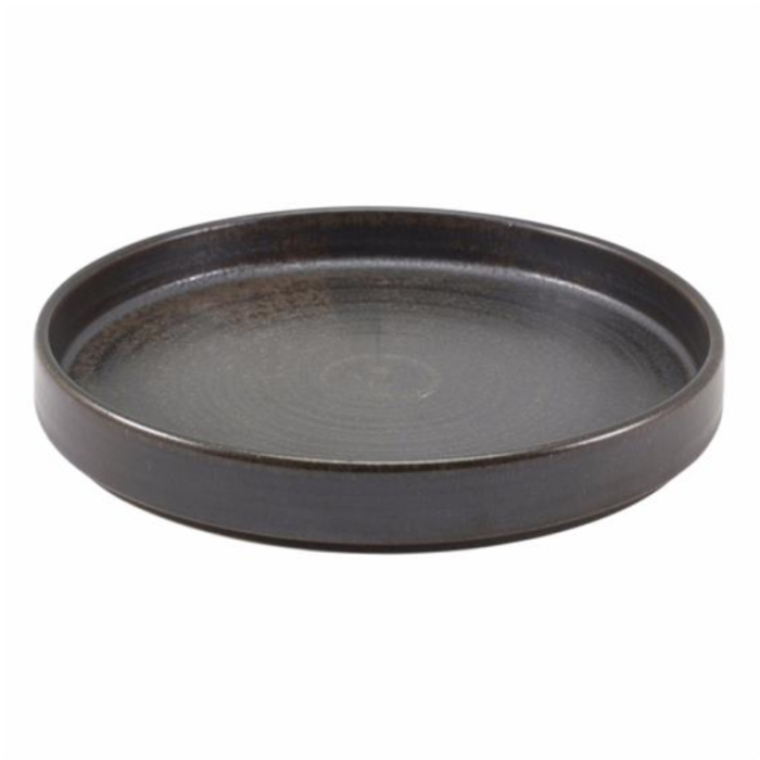 Genware Terra Porcelain Black Presentation Plate 18cm