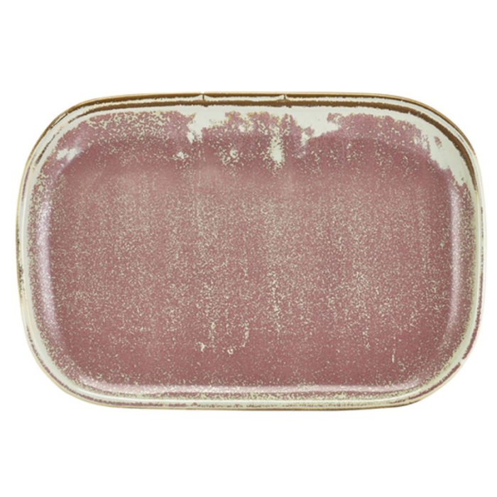 Genware Terra Porcelain Rose Rectangular Plate 29 x 19.5cm