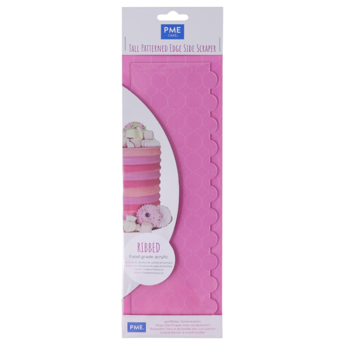 X-Tall Acrylic Side Scraper Ribbed 25cm (10")