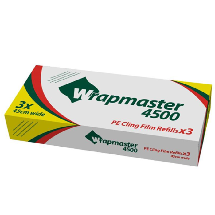 Wrapmaster PE Cling Film Refill Rolls 45cm x 300m (Pack 3)