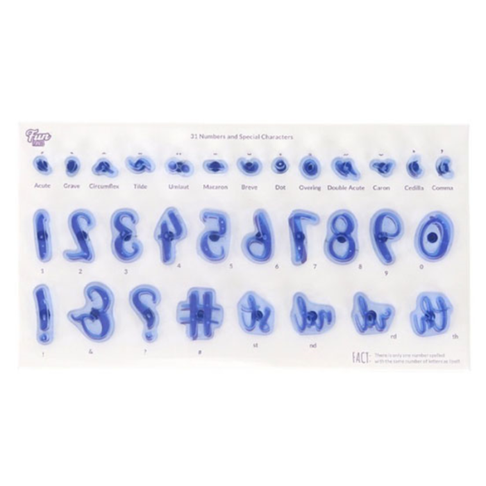 PME Fun Fonts Collection Numbers and Special Characters 31 Numbers, Punctuation and Accents