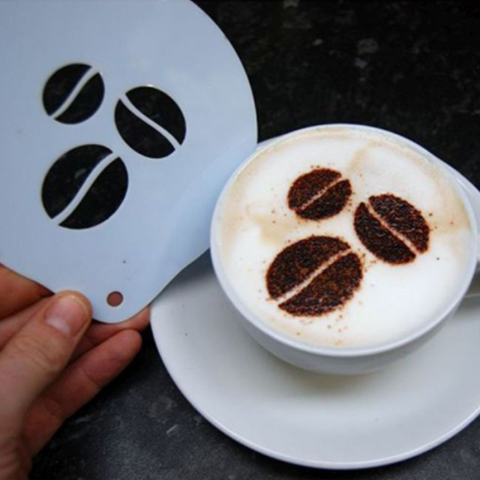 Cappuccino Coffee Stencil - Coffee Bean