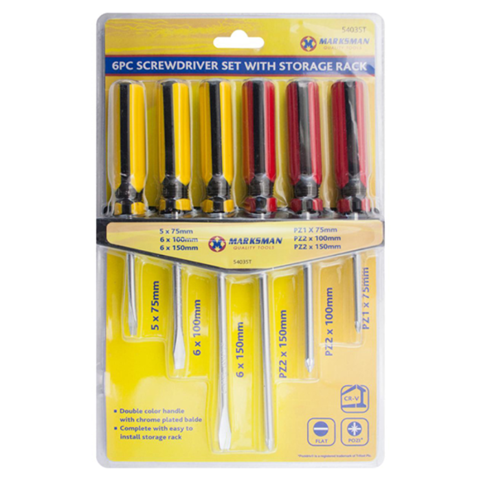 Marksman 6 pcs Screwdriver Set with Storage Rack