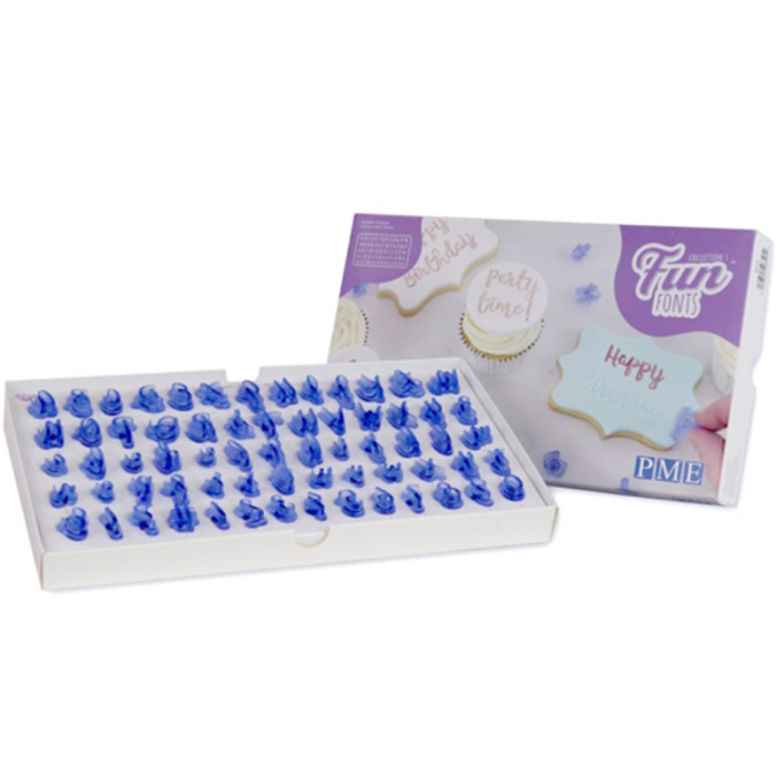 PME Cupcake Fun Fonts Collection Stamping Set 66 Pieces (Upper and Lower Case, Numbers and Symbols)