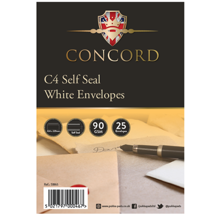 White Envelope C4 Self Seal (Pack 25)