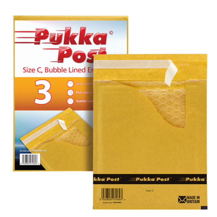 Bubble Lined Envelope Peel & Seal Size C (Pack 10)