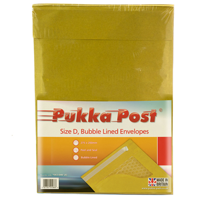 Bubble Lined Envelope Peel & Seal Size D (Pack 10)