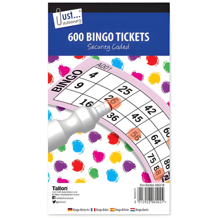Just Stationery Jumbo Bingo Tickets 21 x 12cm