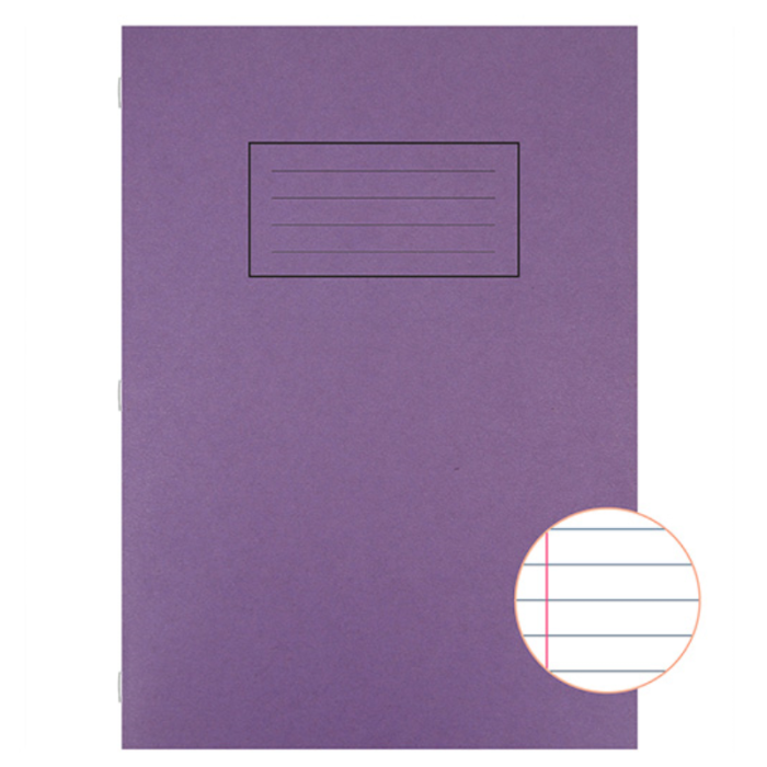 Silvine A4 Exercise Book Lined 80 pages Purple (Pack 10)