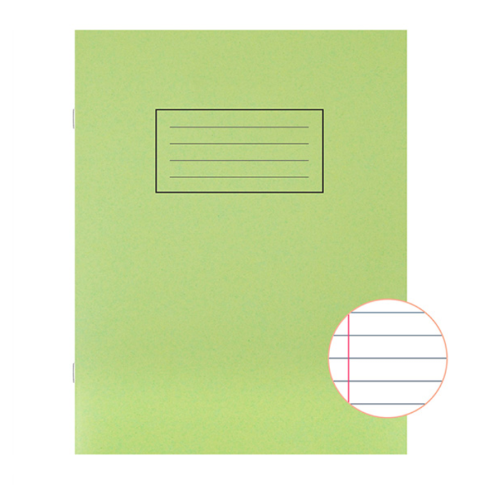 Silvine Exercise Book Lined 80 Pages 229x178mm Green EX102 (Pack 10)