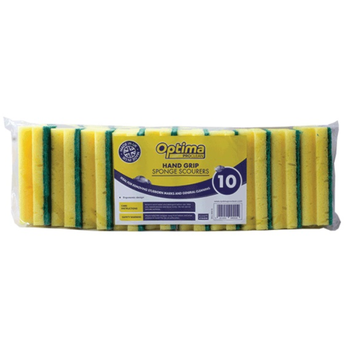 Optima Proclean Hand Grip Sponge Scourers 14x7cm (Pack10)