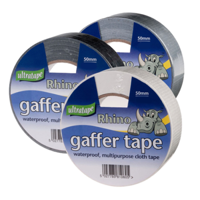 Rhino Gaffer / Cloth Tape Assorted Colours 50mm x 4.5 meter (Pack12)