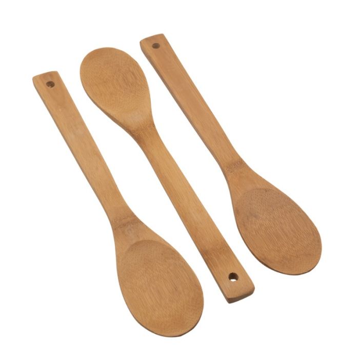 Bamboo Mixing Spoons 30cm (Pack 3)