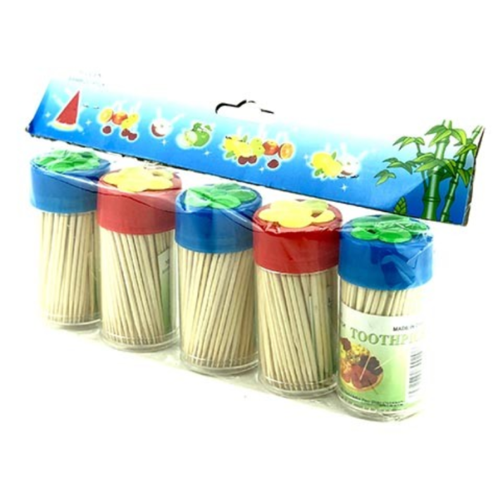 Wooden Toothpicks In Cylinders (Pack 4)