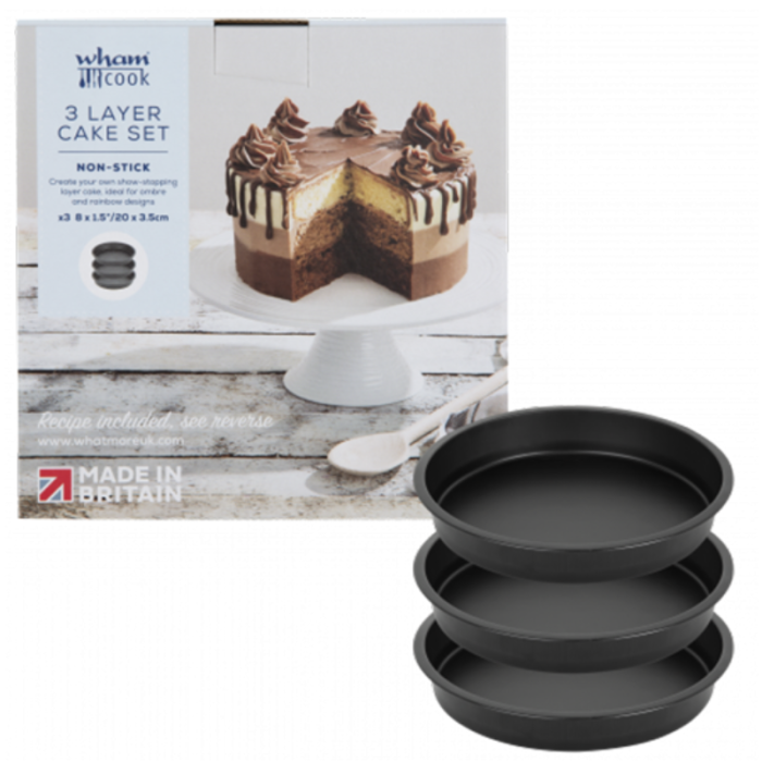 Wham Cook 20cm 3 Layer Rainbow Cake Black