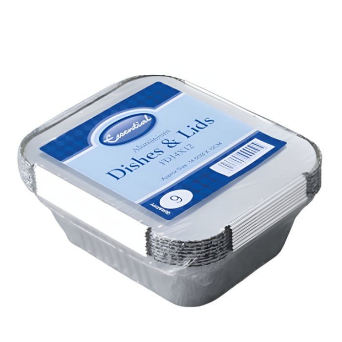 Essential Aluminium Foil Container Lid 14.5 x 12cm (Pack 9)