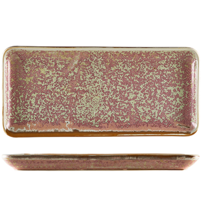 Genware Terra Porcelain Rose Narrow Rectangular Platter 30 x 14cm