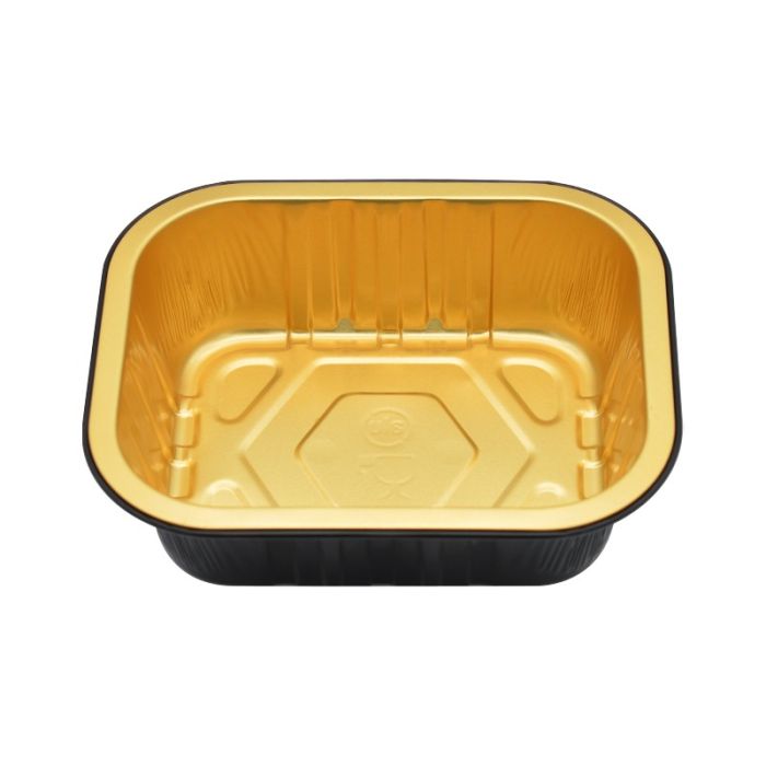 Premium Black and Gold 500ml Rect. Foil Container (Pack 50)