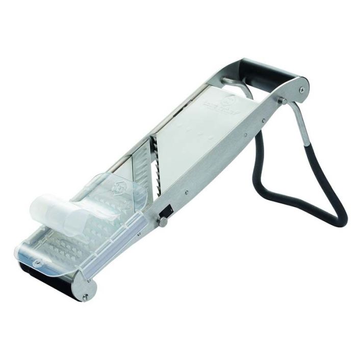 Tellier Mandoline Compact Pro Stainless Steel with 2 and 10 mm Blades & Ergonomic Pusher