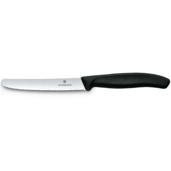 Victorinox Polypropylene Tomato Utility Knife Serrated Edge in Black 11cm (Pack 6)
