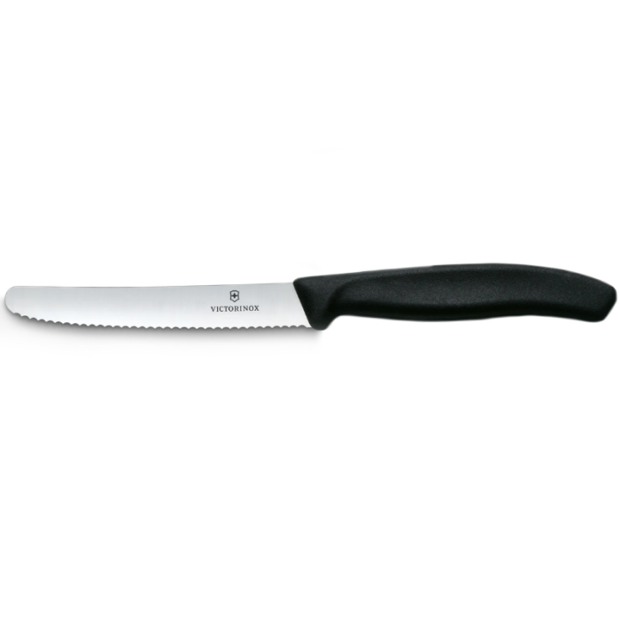 Victorinox Polypropylene Tomato Utility Knife Serrated Edge in Black 11cm (Pack 2)