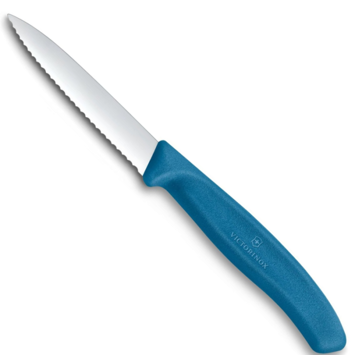 Victorinox Polypropylene Paring Knife with Pointed Tip Serrated Edge in Blue 8cm