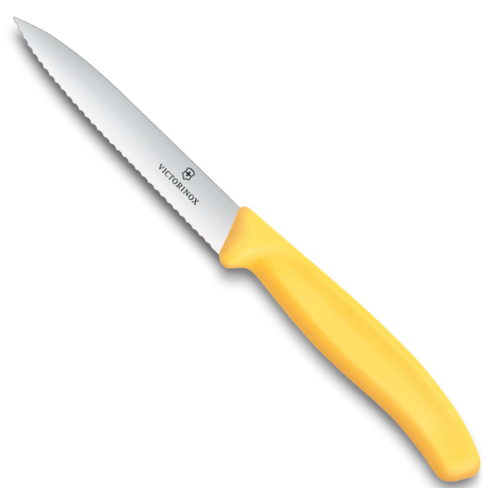 Victorinox Polypropylene Paring Knife with Pointed Tip Serrated Edge in Yellow 10cm