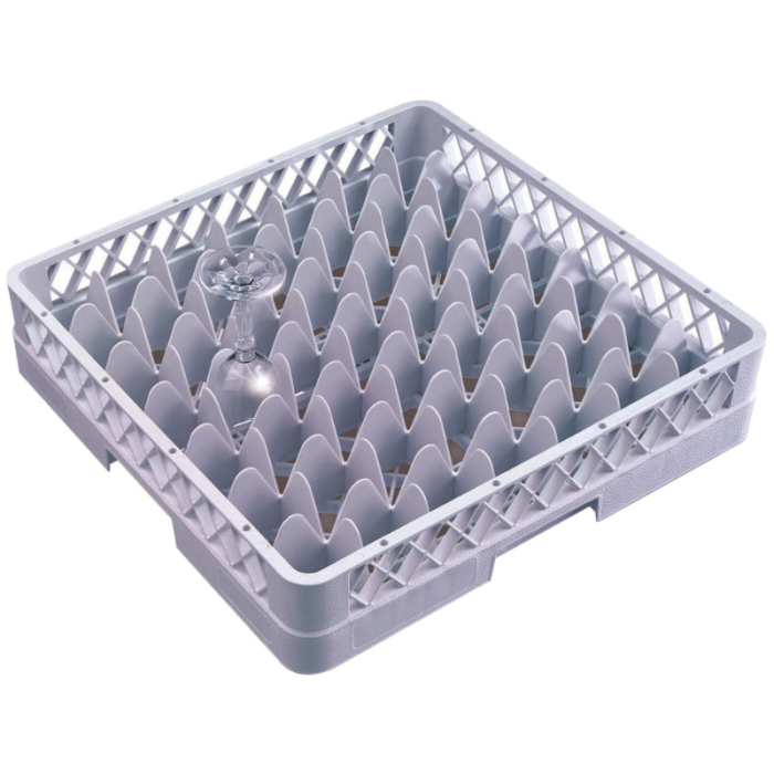 Light Grey 49 Compartment Glass Dishwasher Rack 50x50cm