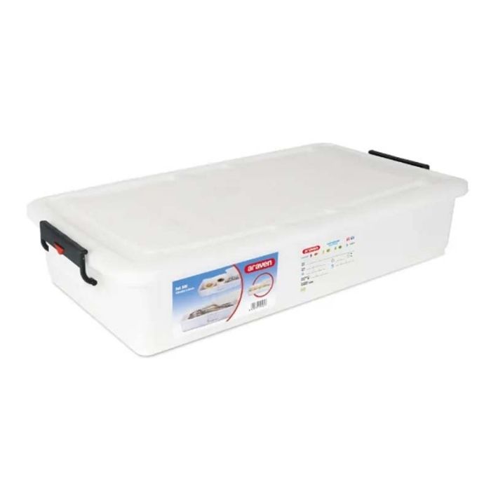 Araven 40 Ltr White Food Storage Container with Lid 830 x 460 x 180(d)mm