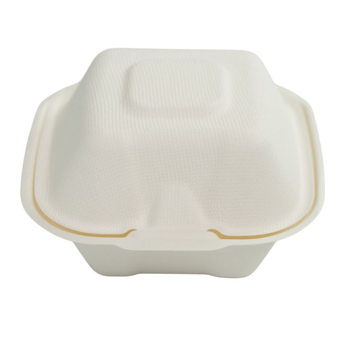 Essential Bagasse Hinged Burger Box 5" / 13cm (Pack 50)