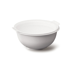 Araven 2.5 Litre White Bowl with Colander 24cm