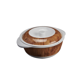 Melamine Teakwood Round Casserole Bowl 19cm