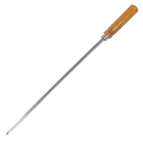 Wooden Handle Steel Tandoori Skewer 8mm Thick 21"