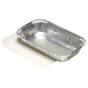 Aluminium Foil Square Container and Aluminium Lid 22x13x3.4cm 650ml (Pack 10)