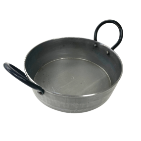 Round Black Iron Karahi 6" with Flat Bottom 1.75" high