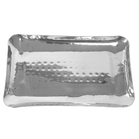 Steel Hammered Rectangular Platters 26cm x 13.5cm