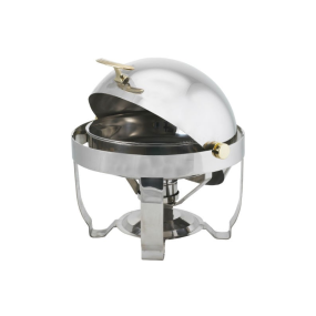 Chafing Dish Round Deluxe with Gold Handle