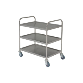 Stainless Steel 3 Tier Clearing Trolley 81(w) x 45(d) x 85(h)cm Medium