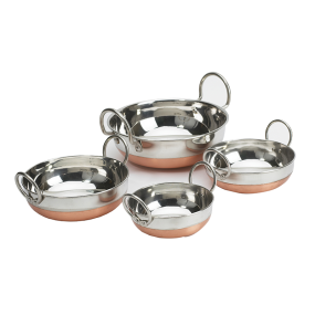 Stainless Steel Karahi with Copper Bottom No 10 19cm