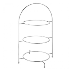 Chrome 3 Tier Cake Plate Stand 17" / 43cm
