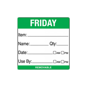 Friday Item / Date / Use By 50 x 50mm Food Labels (Pack 500)