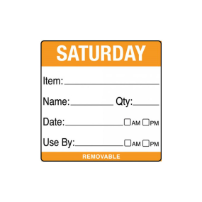 Saturday Item / Date / Use By 50 x 50mm Food Labels (Pack 500)