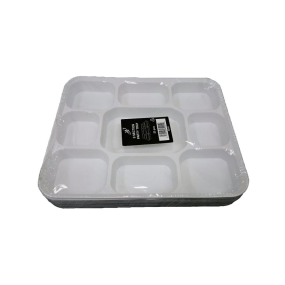 Disposable Rectangualr 9 Section Food Tray 10.5" x 12.5" AD10 (Pack 25)