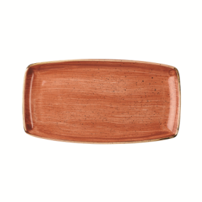 Churchil Stonecast Orange x Squared Oblong Plate 13.75"