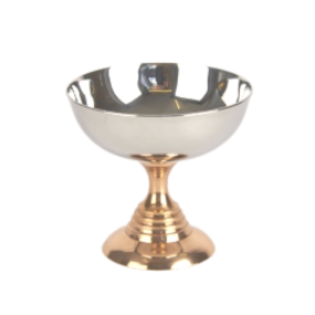 Steel Ice cream Dish with Copper Base 9.5cm (d) 9cm(h)
