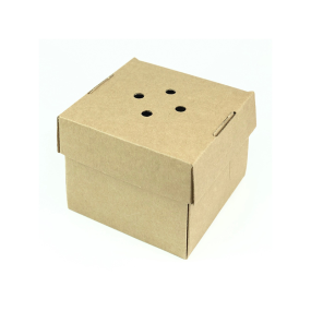 Premium Corrugated Burger Box Kraft, 122 x 122 x 102 mm (Pack 100)