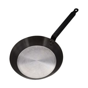 Heavy Duty Black Iron Frying Pan Tapered 25.5cm