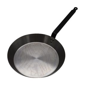 Heavy Duty Black Iron Frying Pan Tapered 30cm