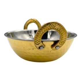 Brass Hammered Double Wall Karahi Balti Dish 13.5cm